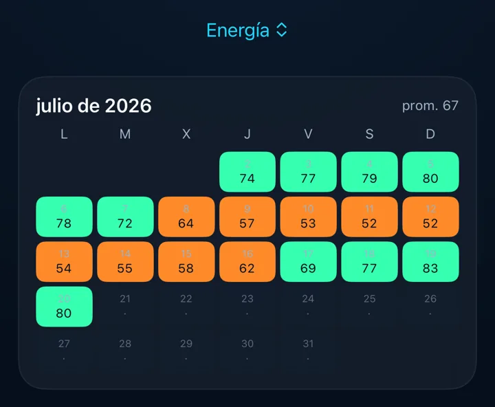 Calendario de historial