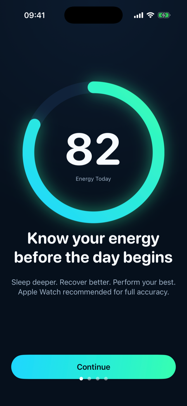 Daiqora showing today's energy as one clear number